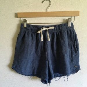 Pull&bear linen soft blue denim shorts
